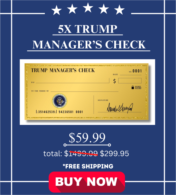 5x Manager's Cehck
